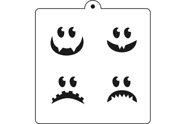 Schablone / Stencil - Halloween Gesichter - Lachend und Traurig